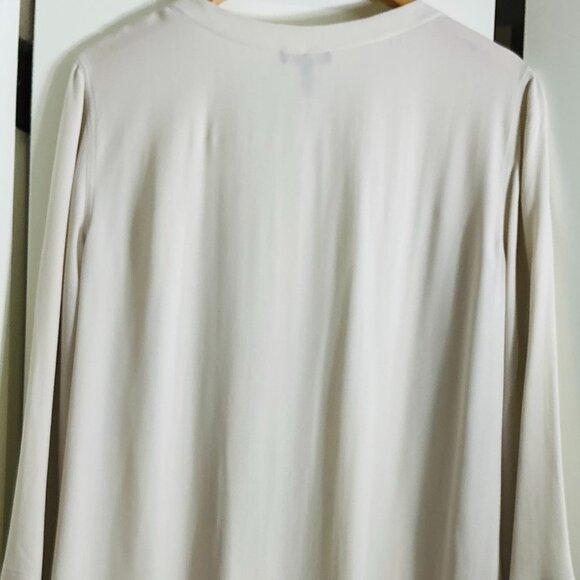 NEW Eileen Fisher Silk Top | Neutral Minimalist Staple | Fall/Winter Capsule | L - Picture 2 of 3
